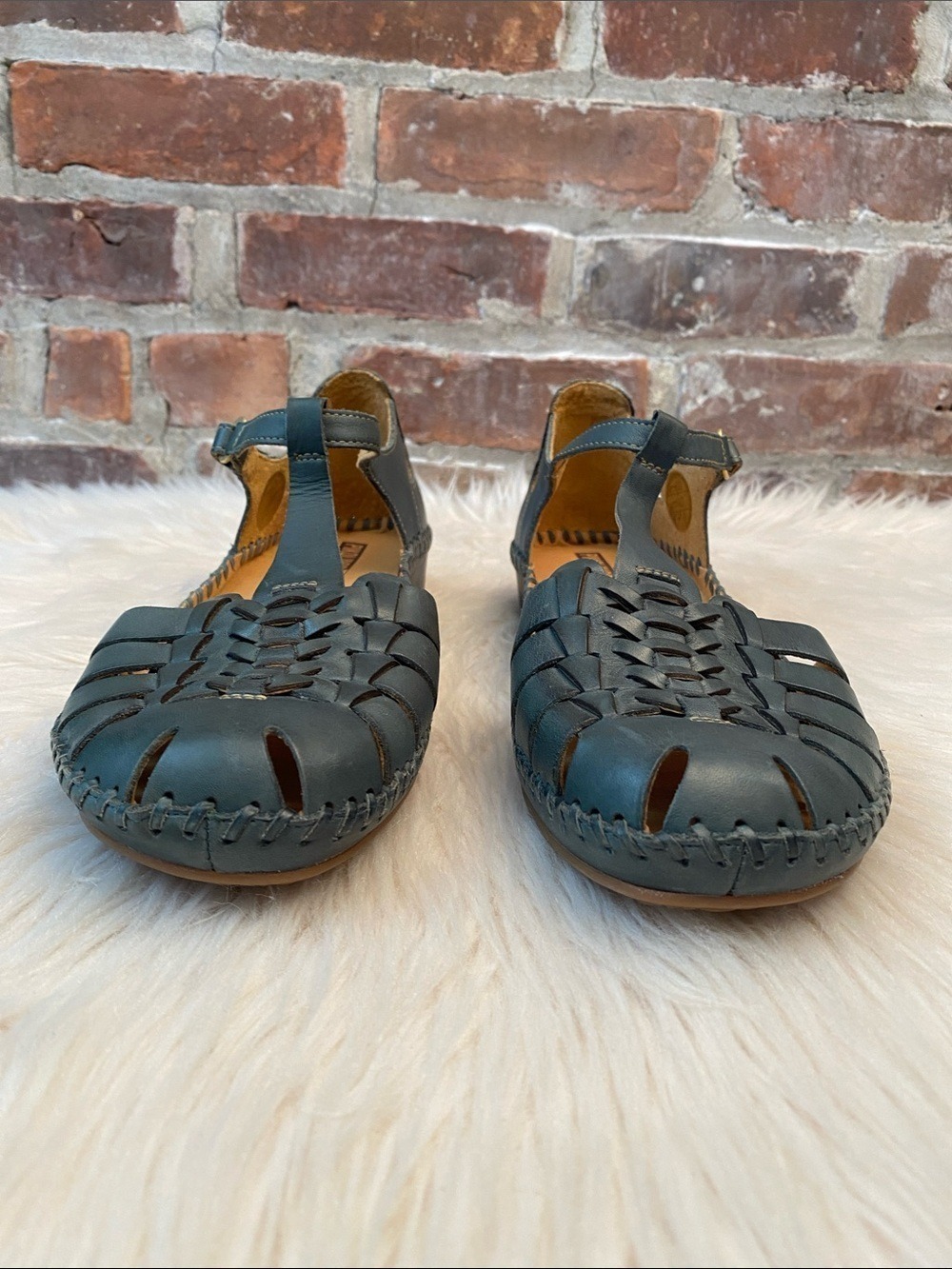 Pikolinos Salamanca Leather T-Strap Sandals - Emerald, Size EUR 42 / US 11.5-12 - Picture 12 of 15